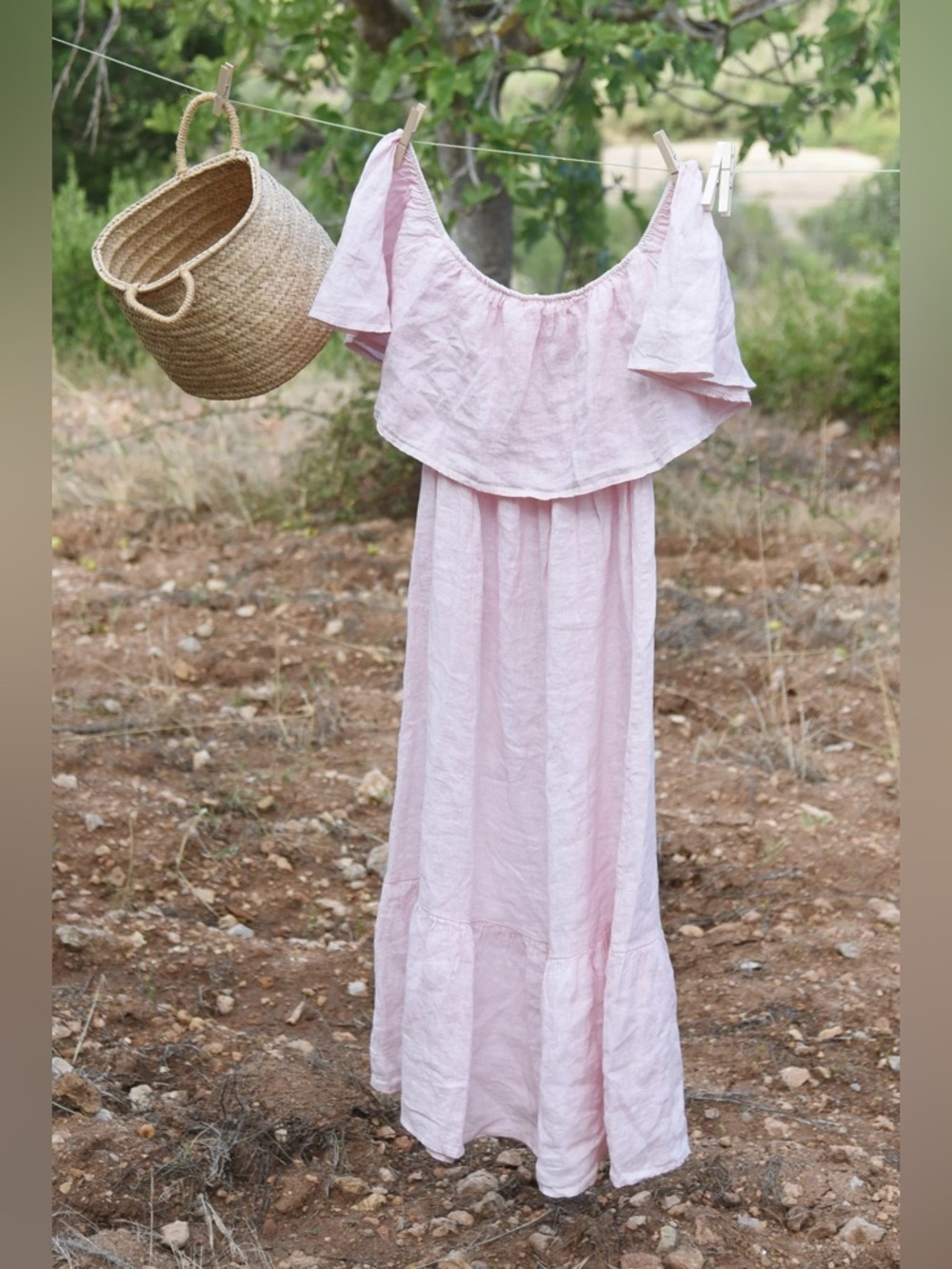 Bump City Blush Baila Linen Dress